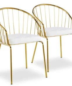 Lot de 2 chaises/fauteuils Eventille Simili Blanc