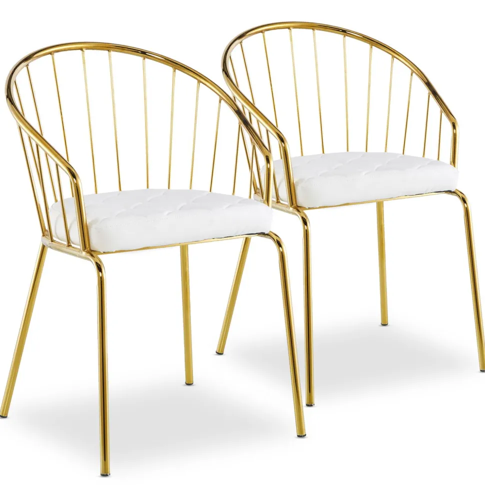 Lot de 2 chaises/fauteuils Eventille Simili Blanc