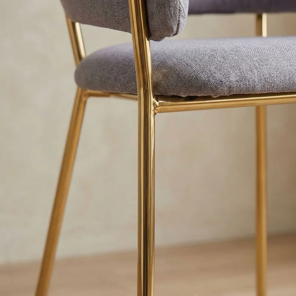 Lot de 2 chaises/fauteuils Ulrick Tissu Gris