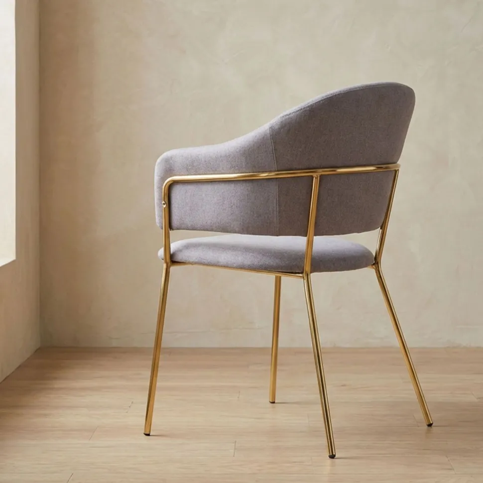 Lot de 2 chaises/fauteuils Ulrick Tissu Gris