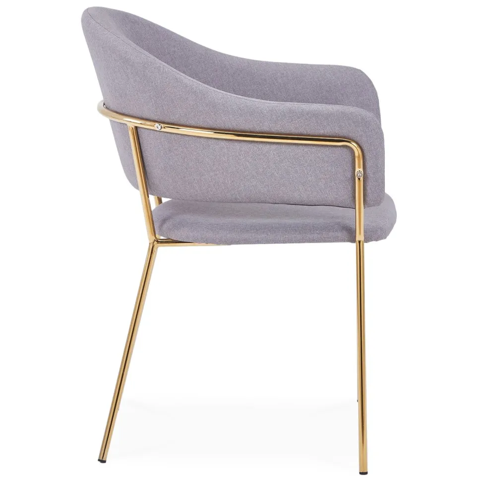 Lot de 2 chaises/fauteuils Ulrick Tissu Gris