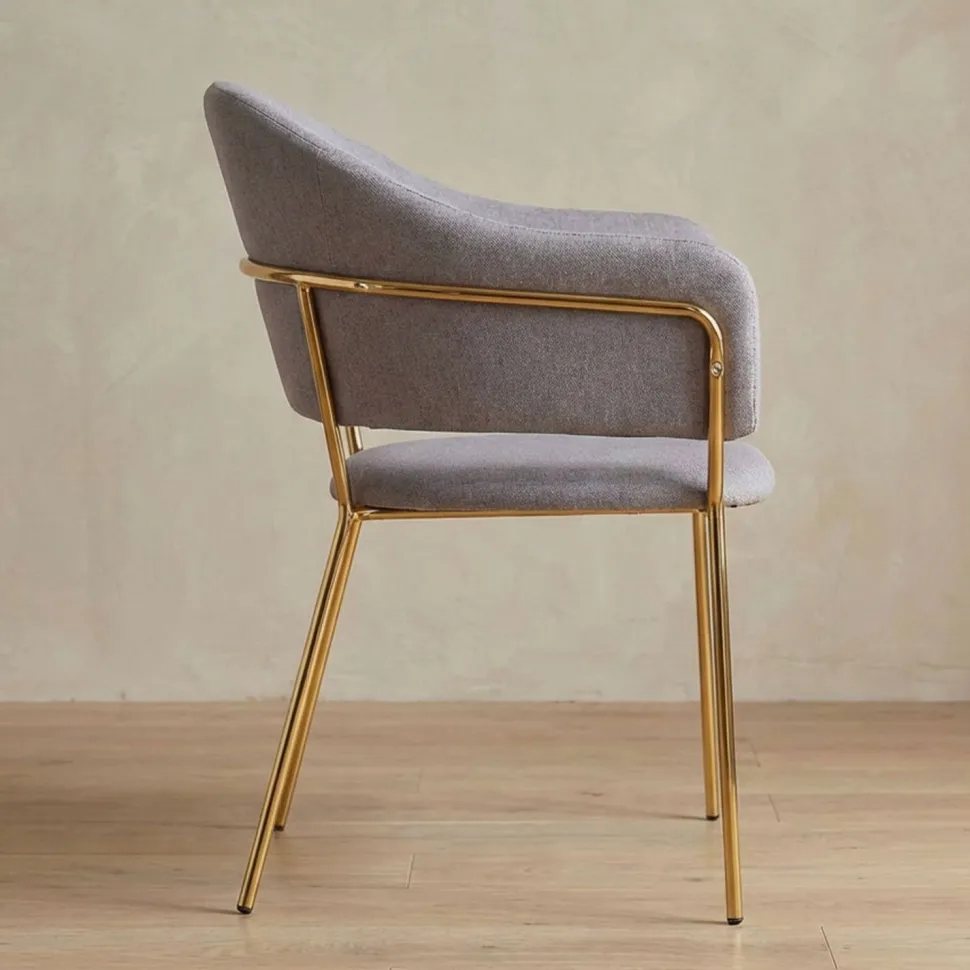 Lot de 2 chaises/fauteuils Ulrick Tissu Gris