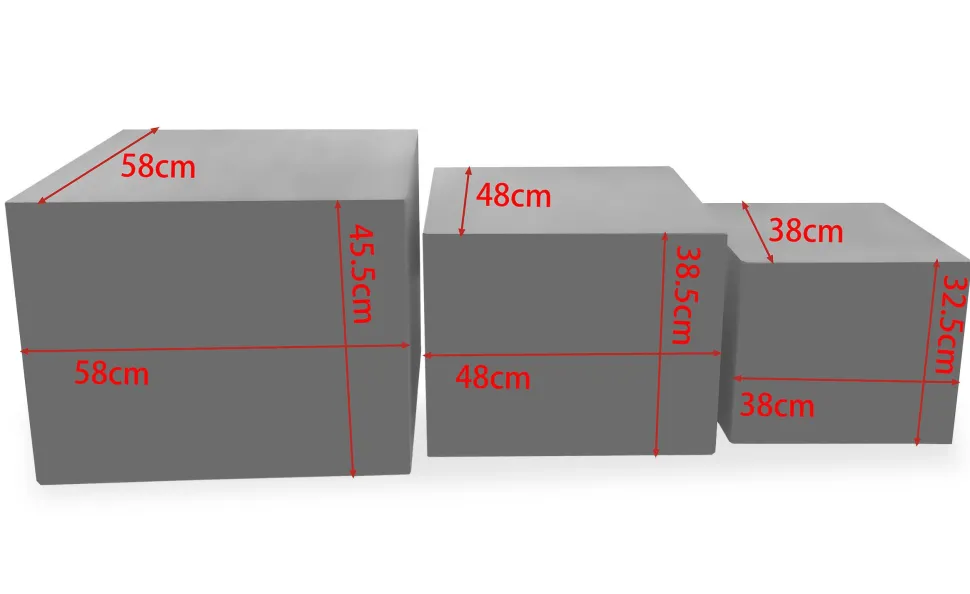 Lot de 3 tables basses Balkor Effet Travertin Beige