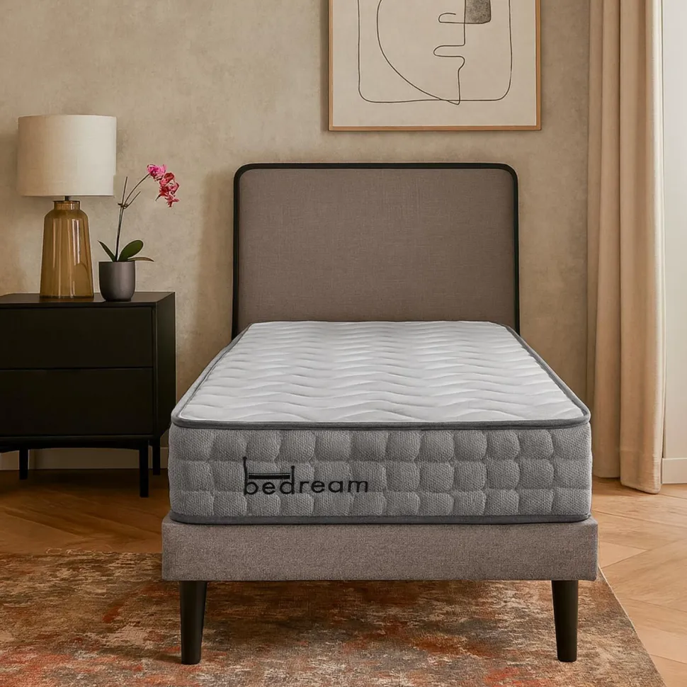 Matelas à ressorts ensachés 23cm Bedream accueil moelleux et soutien ferme 90x190cm