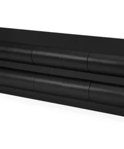 Meuble tv 8 tiroirs arrondis Mezade Bois Noir