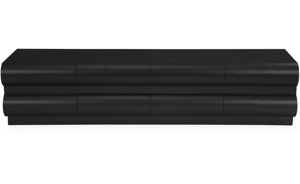 Meuble tv 8 tiroirs arrondis Mezade Bois Noir