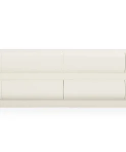 Meuble tv 8 tiroirs arrondis Mezade L180cm Crème
