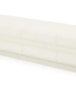 Meuble tv 8 tiroirs arrondis Mezade L180cm Crème