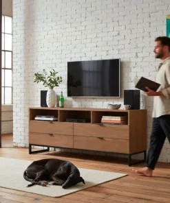 Meuble TV Panara L150cm Bois d'acacia patiné