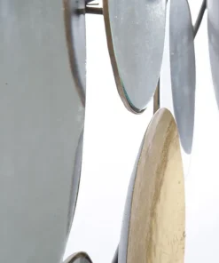 Miroir décoratif en métal doré formes géométriques et verre
