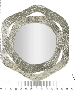 Miroir mural arrondi Aury Métal Argenté Verre