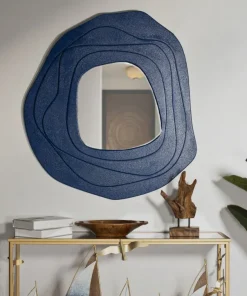 Miroir mural Dalia bleu M.D.F. et verre réfléchissant