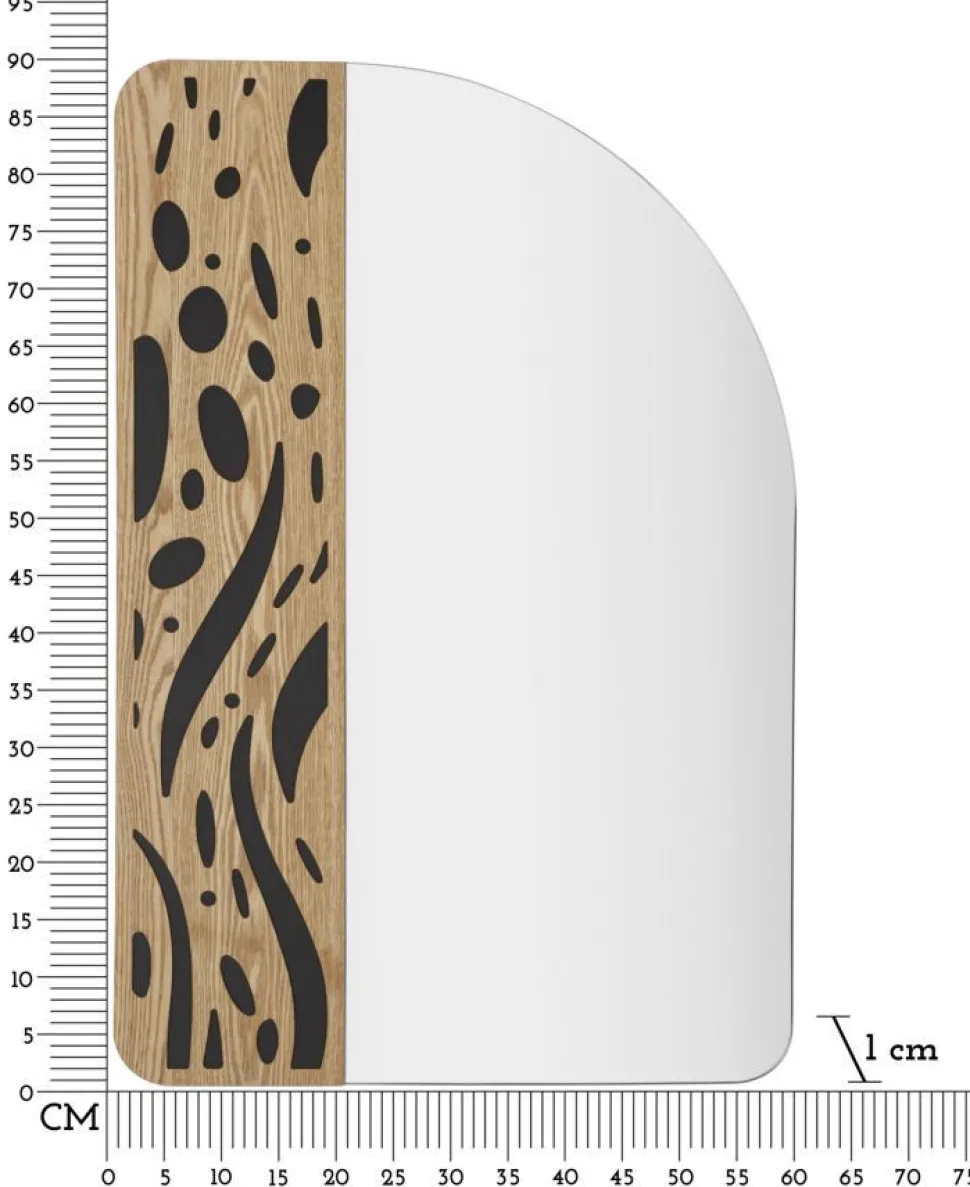 Miroir mural formes douces M.D.F multicolore