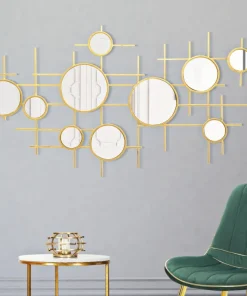 Miroir mural géométrique Gloxy doré
