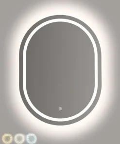 Miroir mural ovale LED 60x80 cm