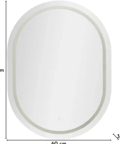Miroir mural ovale LED 60x80 cm