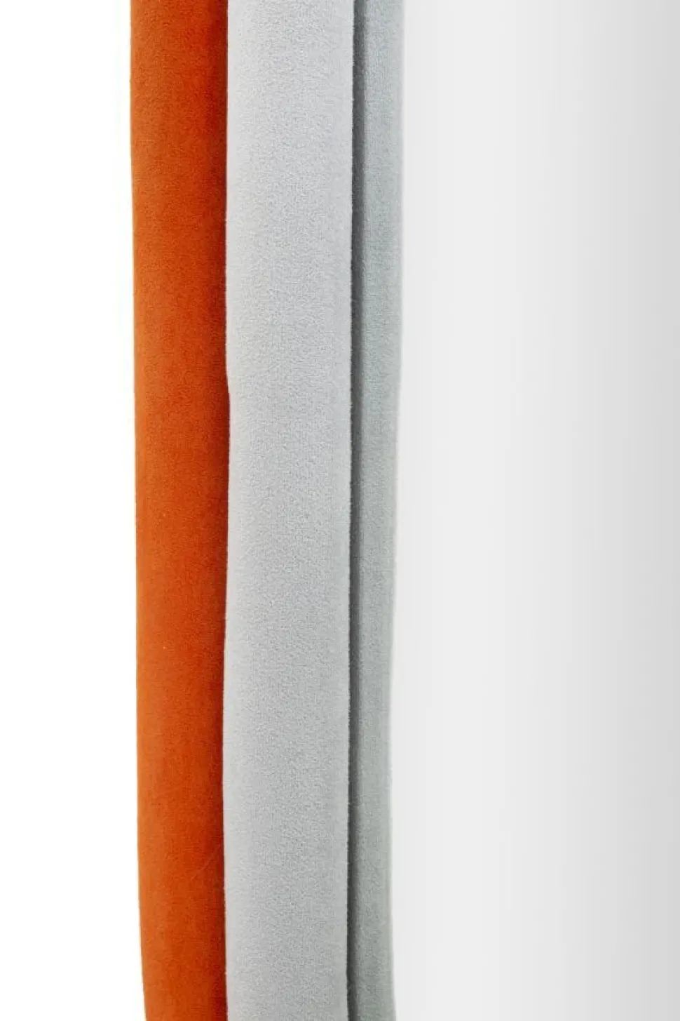 Miroir mural ovale tissu Orange et cadre bois