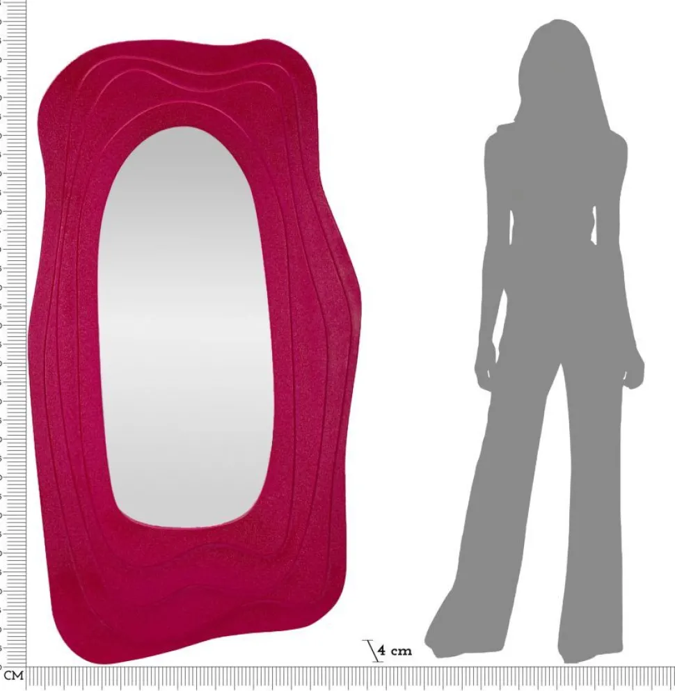 Miroir mural sinueux Dafne M.D.F Fuchsia et Verre