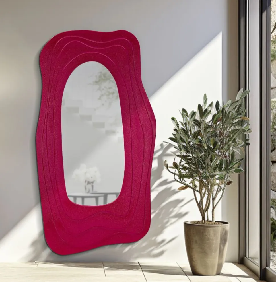 Miroir mural sinueux Dafne M.D.F Fuchsia et Verre