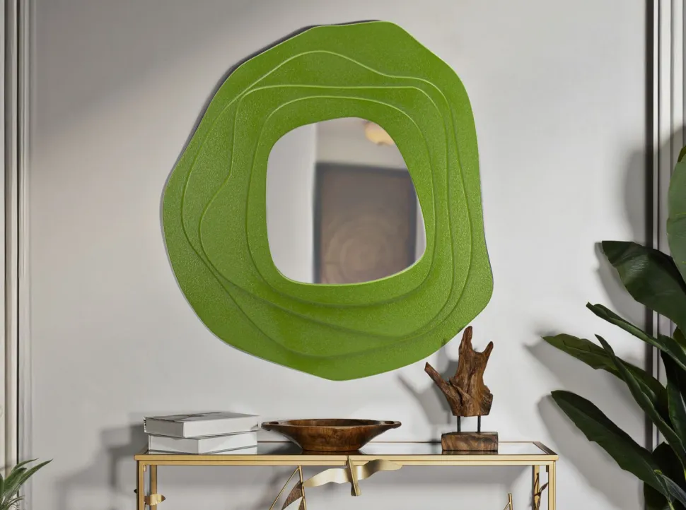 Miroir mural sinueux Dalia M.D.F Vert et Verre