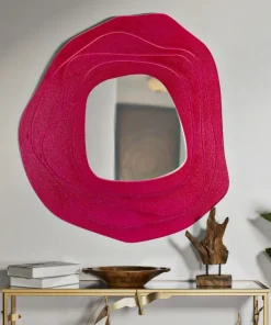 Miroir mural sinueux Dalia M.D.F. Fuchsia et Verre