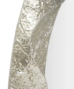 Miroir ovale argent martelé