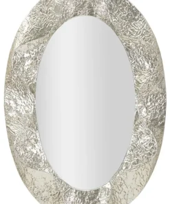 Miroir ovale argent martelé
