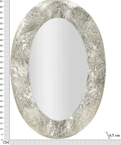 Miroir ovale argent martelé
