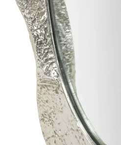Miroir ovale argent martelé