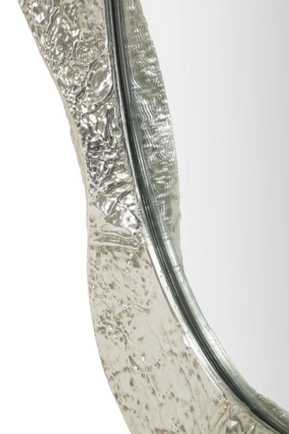 Miroir ovale argent martelé