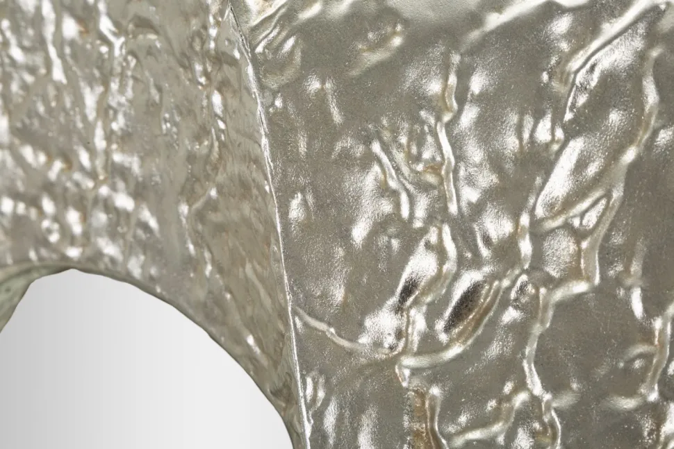 Miroir ovale argent martelé