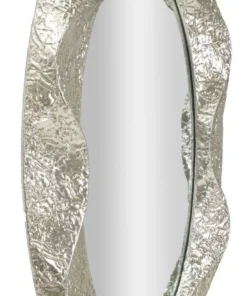 Miroir ovale argent martelé