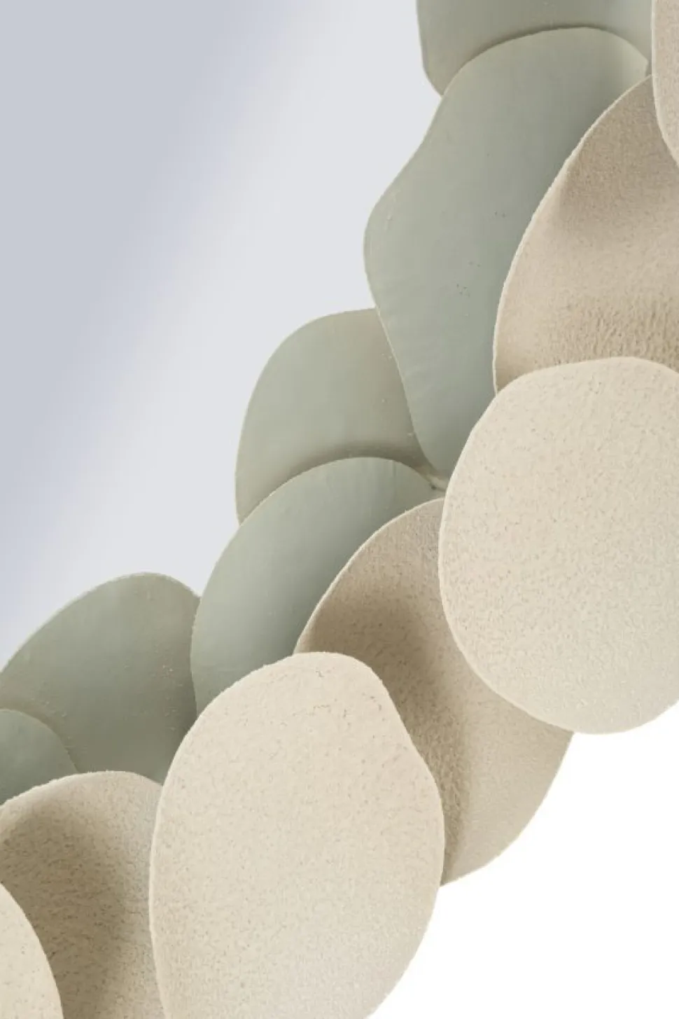 Miroir rond Dune cadre effet pierre beige