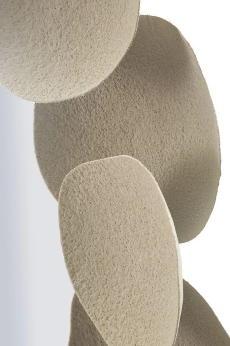 Miroir rond Dune cadre effet pierre beige