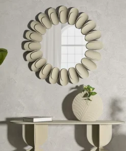 Miroir rond Dune effet pierre
