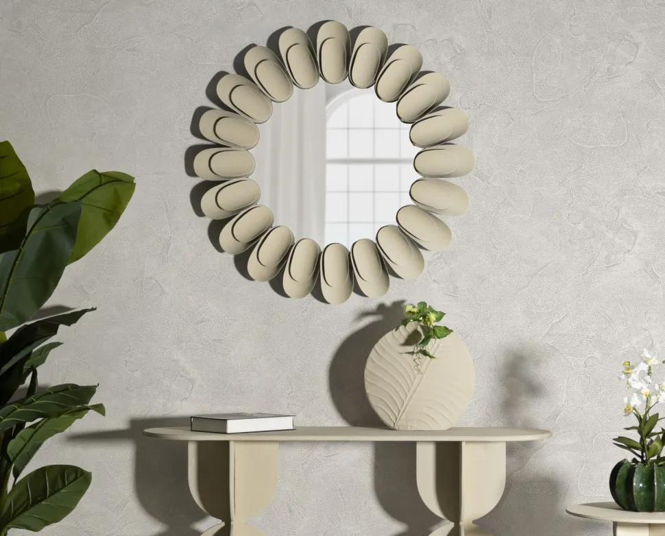 Miroir rond Dune effet pierre