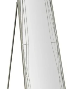 Miroir sur pied géométrique Argenté