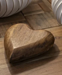 Objet décoratif Cœur en teck recyclé marron