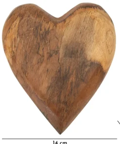 Objet décoratif Cœur en teck recyclé marron