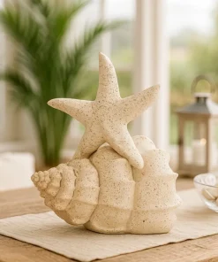 Objet décoratif en coquillage et étoile de mer finition Sable naturel