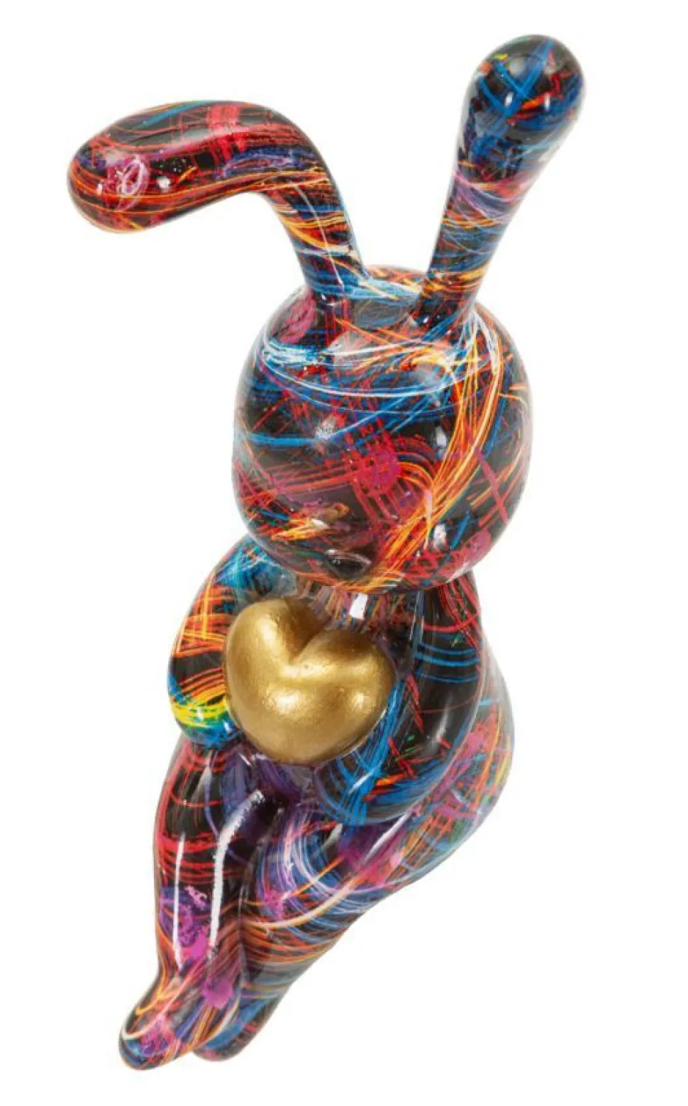 Objet Décoratif Lapin Psychédélique Couleurs Vives