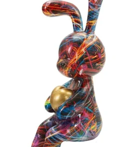 Objet Décoratif Lapin Psychédélique Couleurs Vives