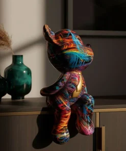 Ourson décoratif moderne motifs colorés