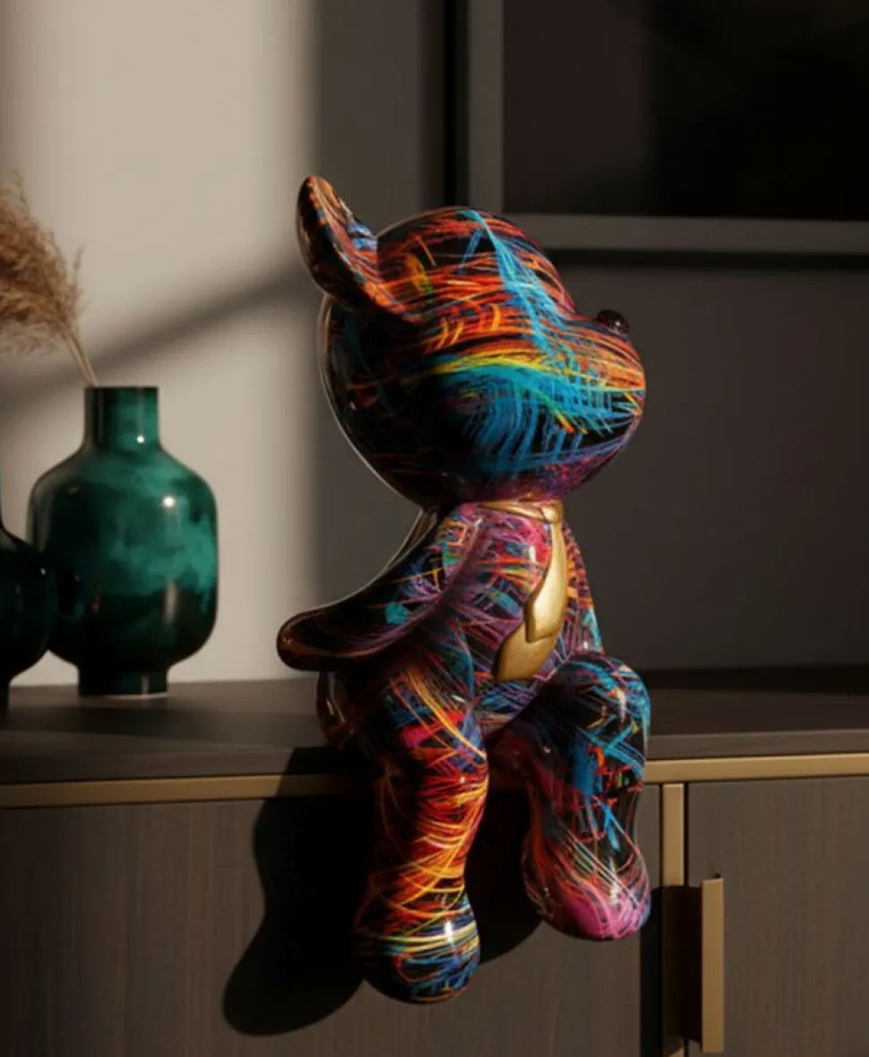 Ourson décoratif moderne motifs colorés