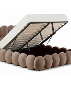 Pack Lit-coffre design boule Bilbola + Matelas Bedream 180x200cm Velours Taupe
