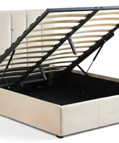 Pack Lit-coffre Luftani + Matelas Bedream 140x190cm Velours Beige
