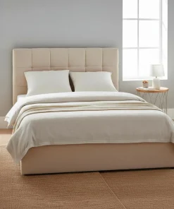 Pack Lit-coffre Luftani + Matelas Bedream 140x190cm Velours Beige