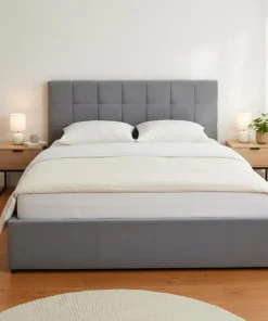 Pack Lit-coffre Luftani + Matelas Bedream 160x200cm Velours Argent