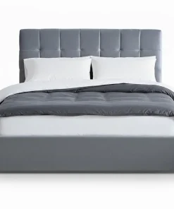 Pack Lit-coffre Luftani + Matelas Bedream 160x200cm Velours Argent