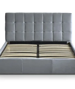 Pack Lit-coffre Luftani + Matelas Bedream 160x200cm Velours Argent